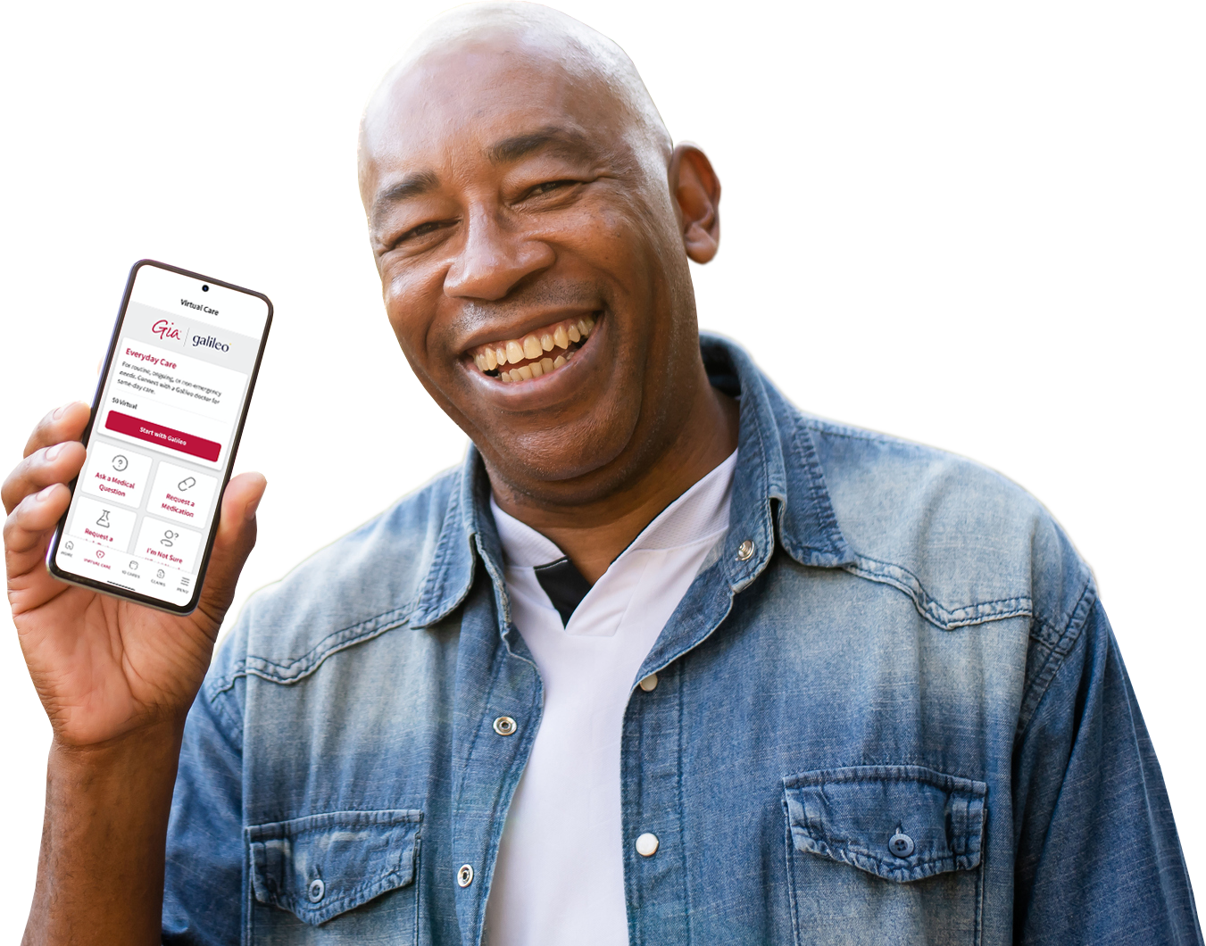 gia-hub-page-cover man with Gia by MVP app on phone