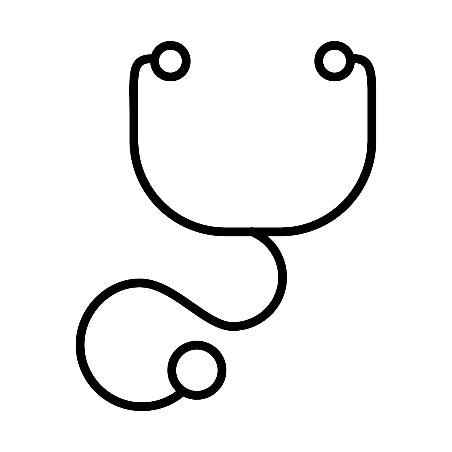 black stethoscope icon
