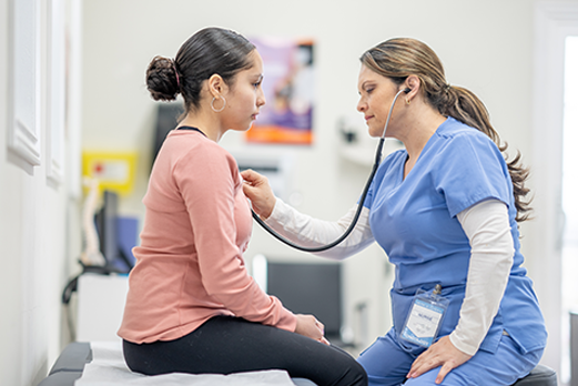 female doctor and patient